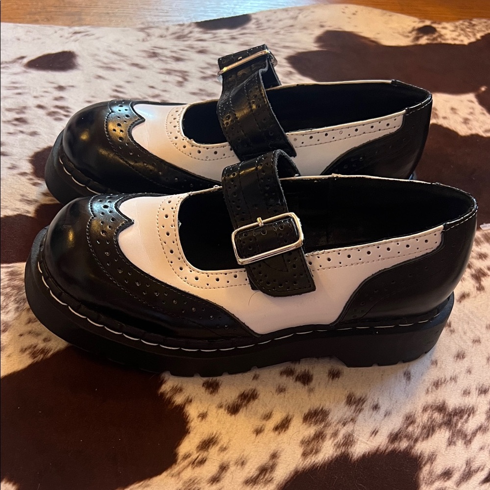 TUK Black and White Mary Janes